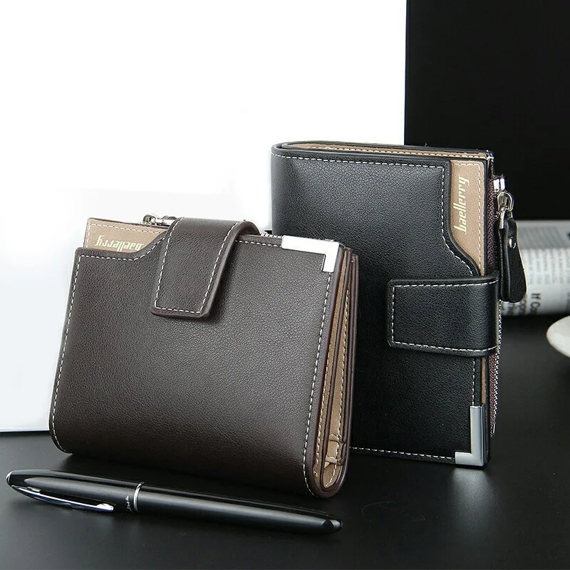 Fashion Men/'s Bifold Leather Wallet Card//ID Holder Billfold Zip Coin Purse New