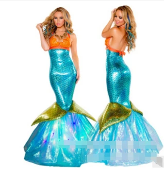 

Hot Sale Women Mermaid Costume Halloween Cosplay Mermaid Dress Romantic Beauty Sea Maid Sexy Dress Women Mermaid Fancy Dress