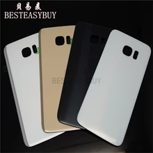 BESTEASYBUY Original new Rear Battery Door For Samsung Galaxy S7 G930 Housing Back Glass Cover Back Cover with Logo Sticker