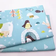 Милый белый медведь, хлопок, детская стеганая ткань для шитья, Лоскутная Ткань