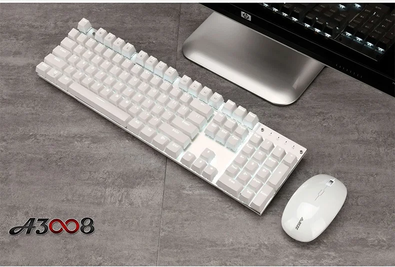 Ajazz A3008 2 4G Беспроводная перезаряжаемая игровая клавиатура и мышь с подсветкой