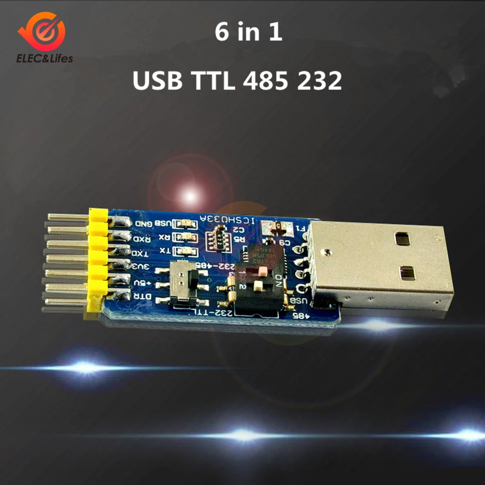 CP2102 USB в RS232/RS485 ttl Последовательный модуль взаимное преобразование 6 в 1 RS232 в ttl конвертер Модуль платы