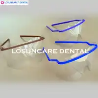 LOSUNCARE 50 Sets Dental Face Shield Glasses Disposable Plastic Eyes Protective Glasses 1 frame and 1 film per set for Dentist