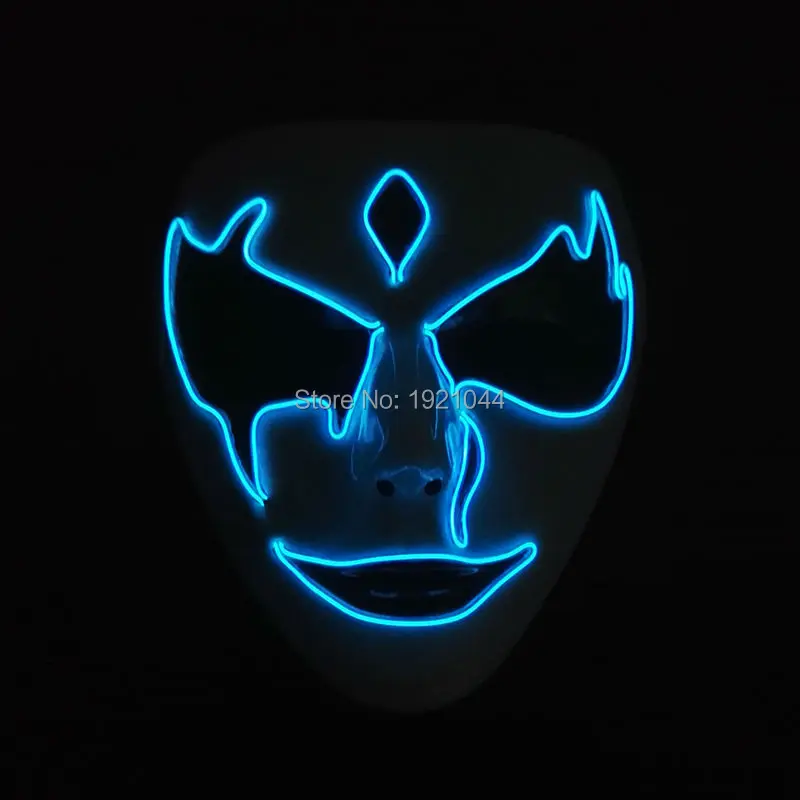 

Cheap! DC-3V Sound Activated Night terror scary ghost Mask, glowing EL wire Flexible LED Neon Glowing Party Halloween Supplies