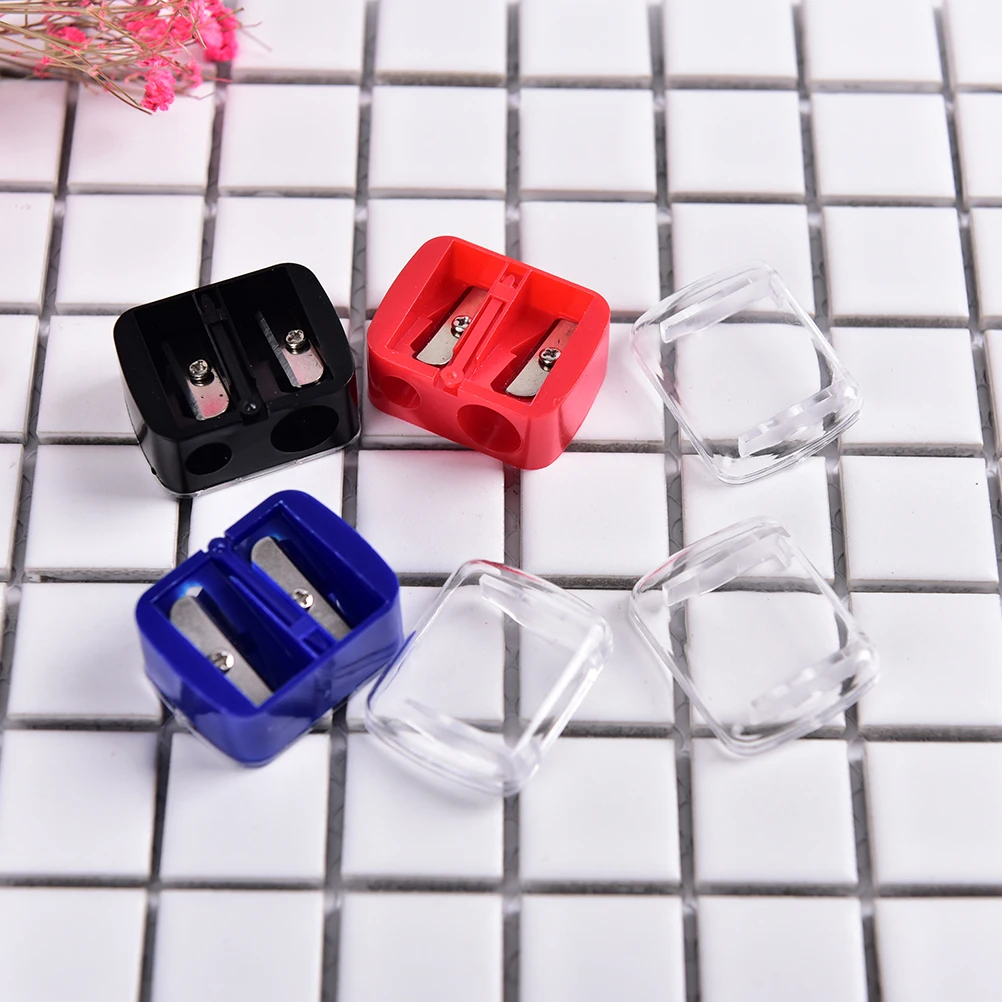 Cosmetic Pencil Sharpener 2 Holes Sharpener for Eyebrow Lip Liner