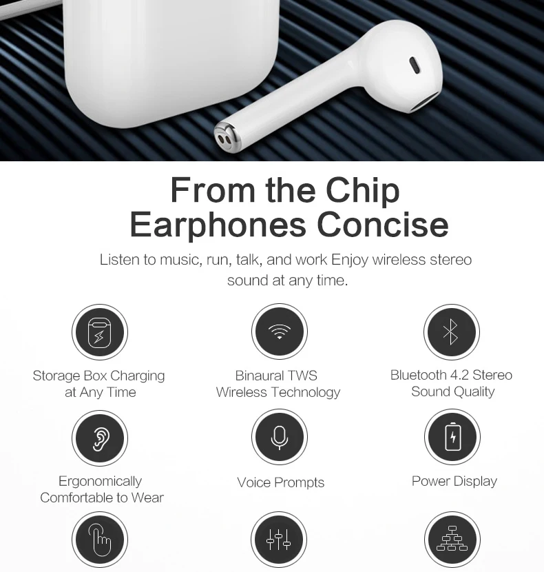 XLSTO Upgrade Bluetooth Mini Double ear IFANS Earbuds Earphone Wireless Air Headsets pods with mic for IPhone 8 7 Plus 6 Android (3)