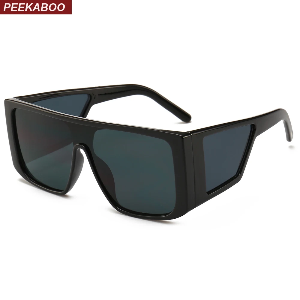 

Peekaboo black oversized shield sunglasses for men square big frame sun glasses for women 2019 uv400 windproof