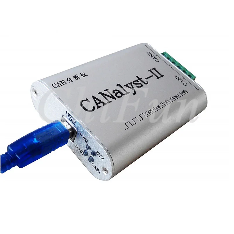 can-анализатор CANOpen J1939 USBCAN-2II конвертер совместимые ZLG USB может - Цвет: Серебристый