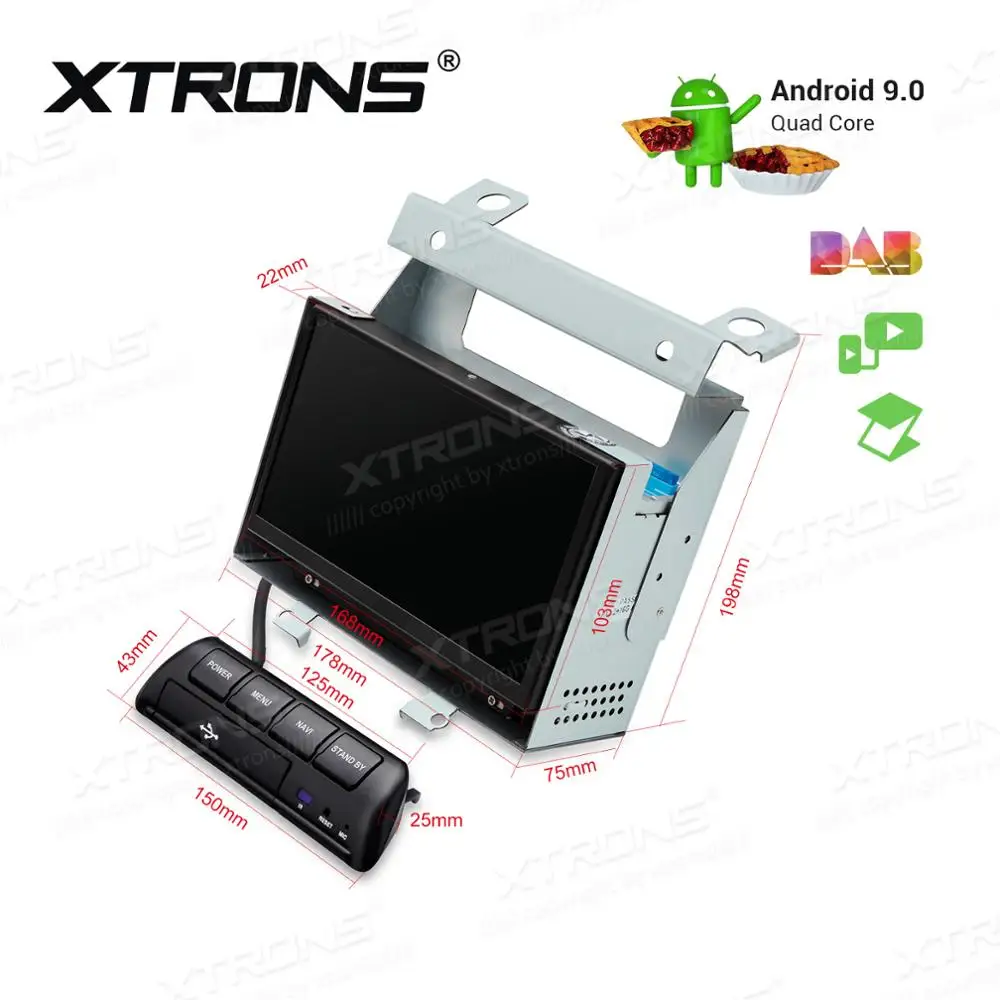 Top 7" Android 9.0 Pie OS Car Multimedia Navigation GPS for Land Rover Freelander 2 2006-2014 (L359) with Full RCA Output Support 5