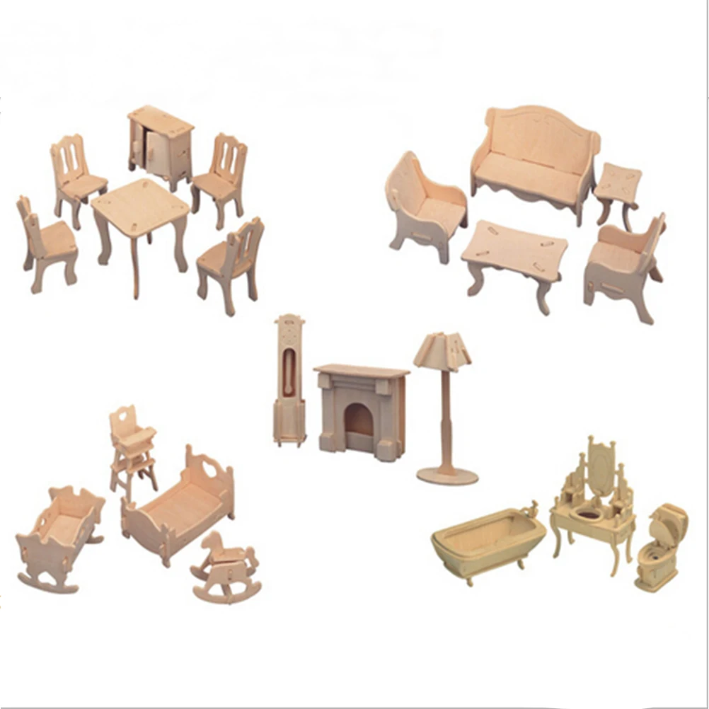 1 Набор Кукольный дом мини миниатюрная мебель образовательный кукольный домик мебель игрушка деревянная Строительная МОДЕЛЬ украшение дома ремесла