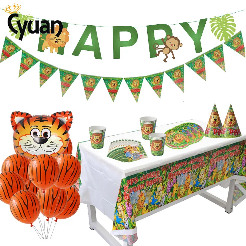 Download Jungle Party Safari Party Tableware Set Tropical Theme ...