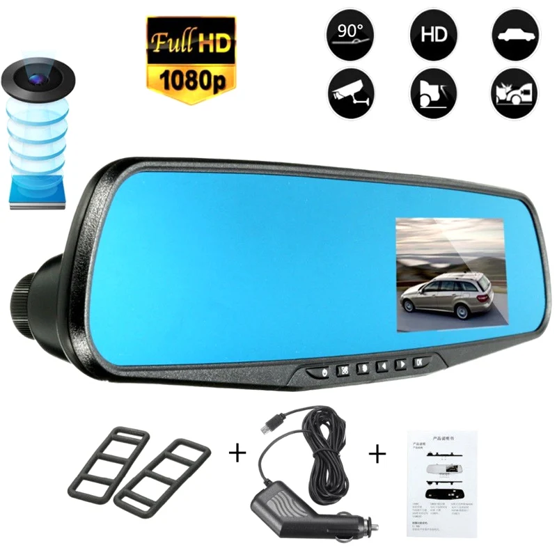 

HD 1080P 2.8" LCD Display Screen Rear View Mirror Dash Cam Camera Video Recorder Night Vision DVR M8617