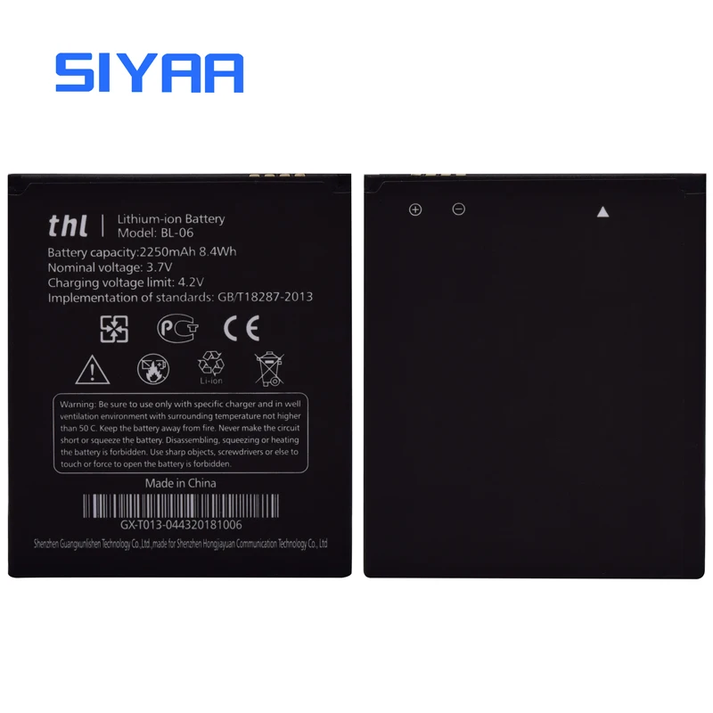 Оригинальная батарея SIYAA BL-06 W100 W200 BL08 для THL T6 Pro T6S 2015 A W200S W200C W100S | Мобильные