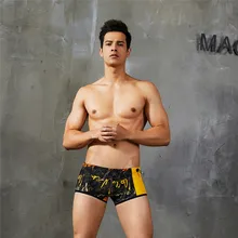 Мужские плавки sunga masculina летние модные мужские эластичные спортивные плавки-боксеры с принтом 4zg