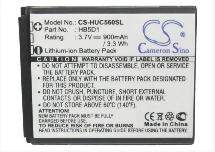Cameron Sino 900 мАч батарея для HUAWEI C5110 C5600 C5700 C5710 C5720 modelo HB5D1 мобильный аккумулятор