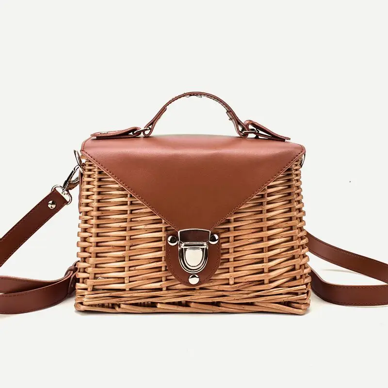 المرأة المنسوجة حقائب جلدية مربع جزيرة بالي القش السيدات Crossbody حقيبة حقائب كتف الصيف بولسا الأنثوية المرأة المنسوجة حقائب جلدية مربع جزيرة بالي القش السيدات Crossbody حقيبة حقائب كتف الصيف بولسا الأنثوية