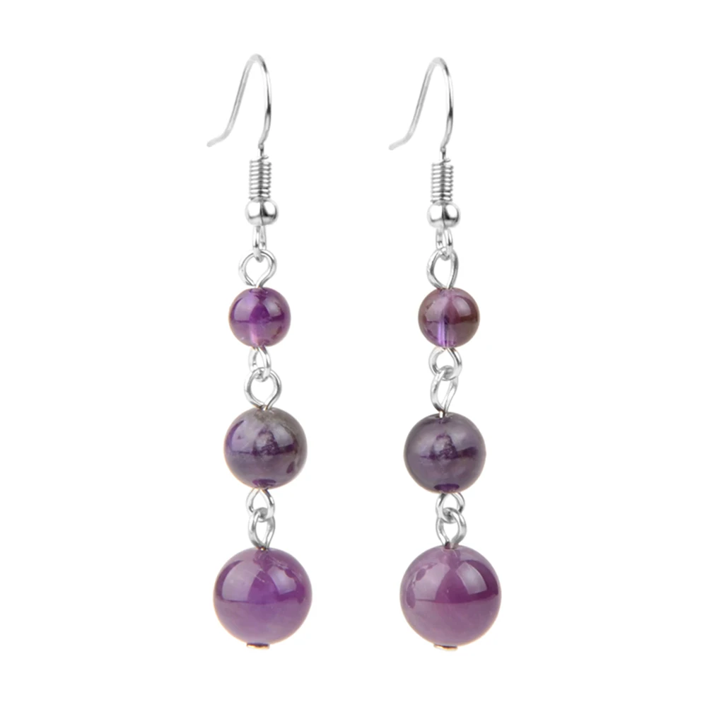 6mm 8mm 10mm Tiger eye Stone Quartz Beads Drop Earrings For Women Jewelry drop earrings