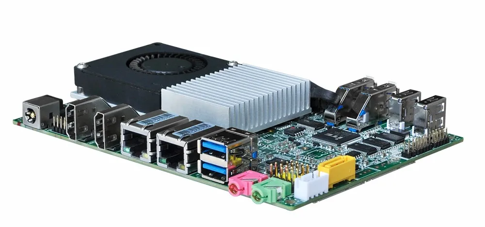 Hot sale Mini PC Board Celeron 3215U Desktop Low Power Mini motherboard 6*COM Dual Lan Three Display GPIO