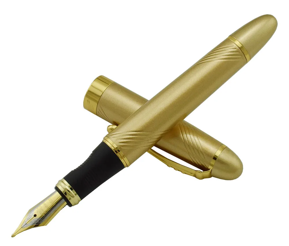 Stripe Golden Jinhao X450 металлическая авторучка, Современная Классическая чернильная ручка с золотым зажимом, Иридиевый Средний наконечник 0,7 мм, подарочные ручки для офиса - Цвет: Stripe Golden