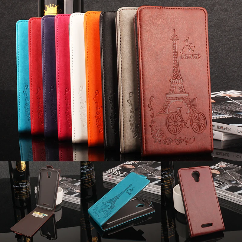

For Alcatel One Touch Pixi 4 5.0 Phone Case Up-down Open Vertical Flip Premium Pattern PU Leather Wallet Case tieta