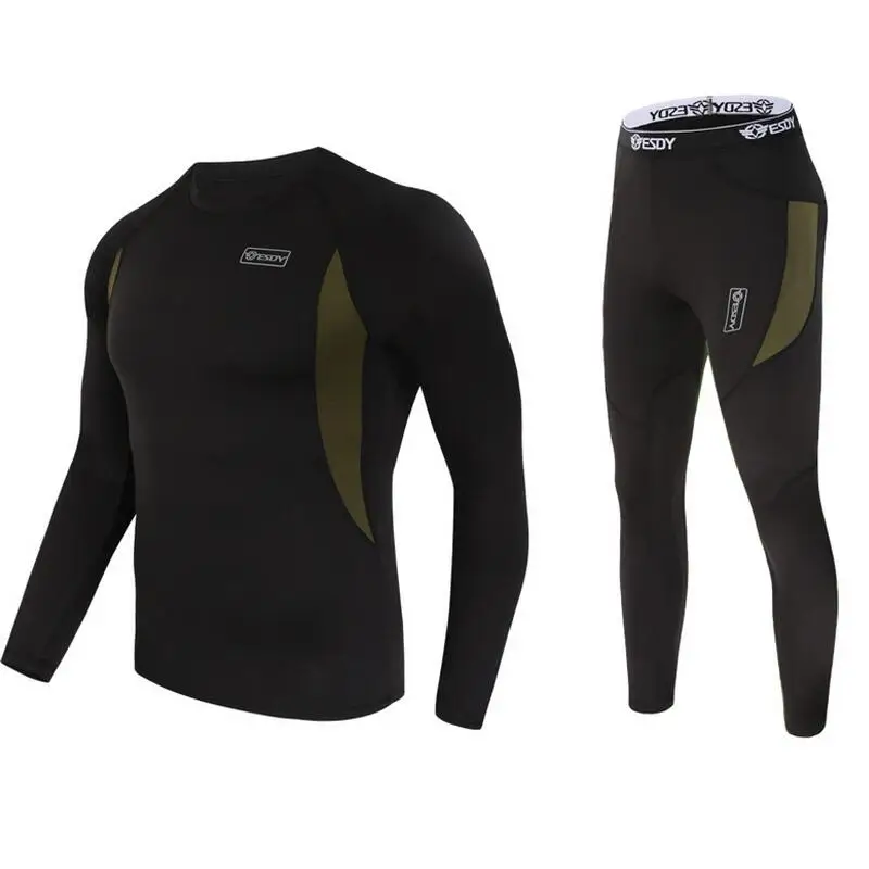 new men thermal underwear sets compression fleece sweat quick drying thermo underwear men clothing Long Johns