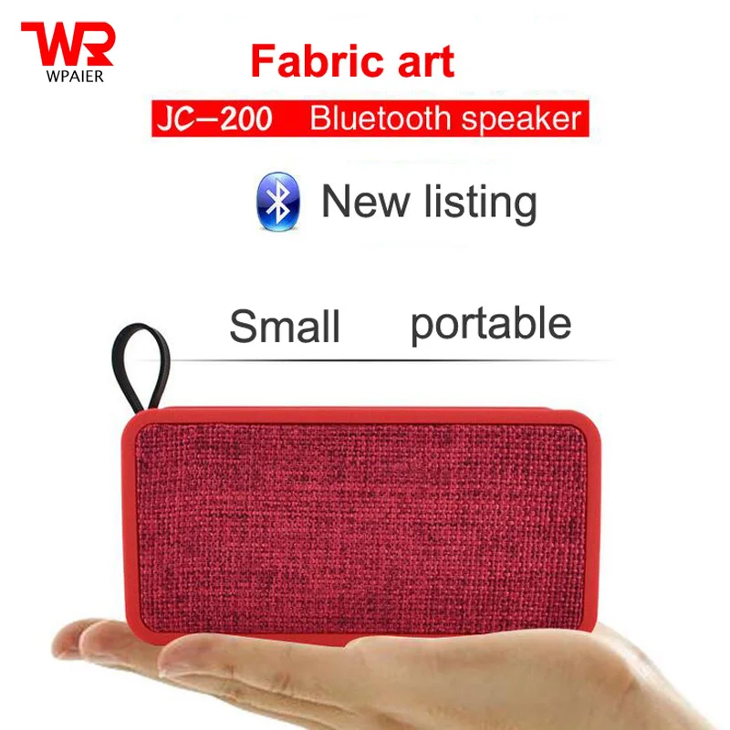WPAIER JC-200 אמנות בד נייד אלחוטי Bluetooth רמקול סאב וופר מיני אודיו תמיכת TF/U-דיסק/רדיו FM באיכות טובה