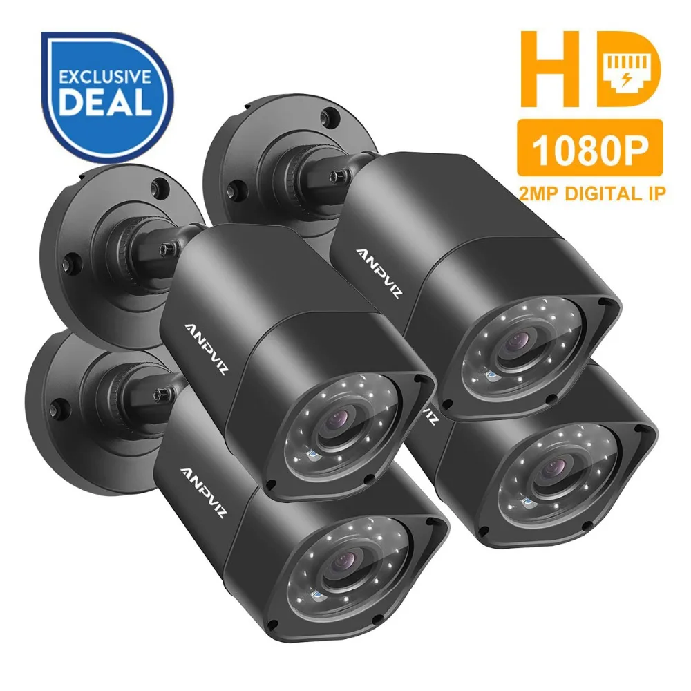 

Anpviz H.265 Bullet IP Camera PoE 2MP HD Outdoor Waterproof Night Vision 1080P Security Video Surveillance Camera Onvif 4pcs
