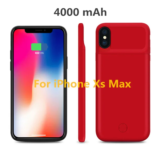 KQJYS, внешний аккумулятор, задняя крышка, ультра тонкий, для iPhone XS Max, XR, портативный, задняя крышка, зарядное устройство, чехол для iPhone X, XS, чехол для питания - Цвет: Red   For  XS  Max