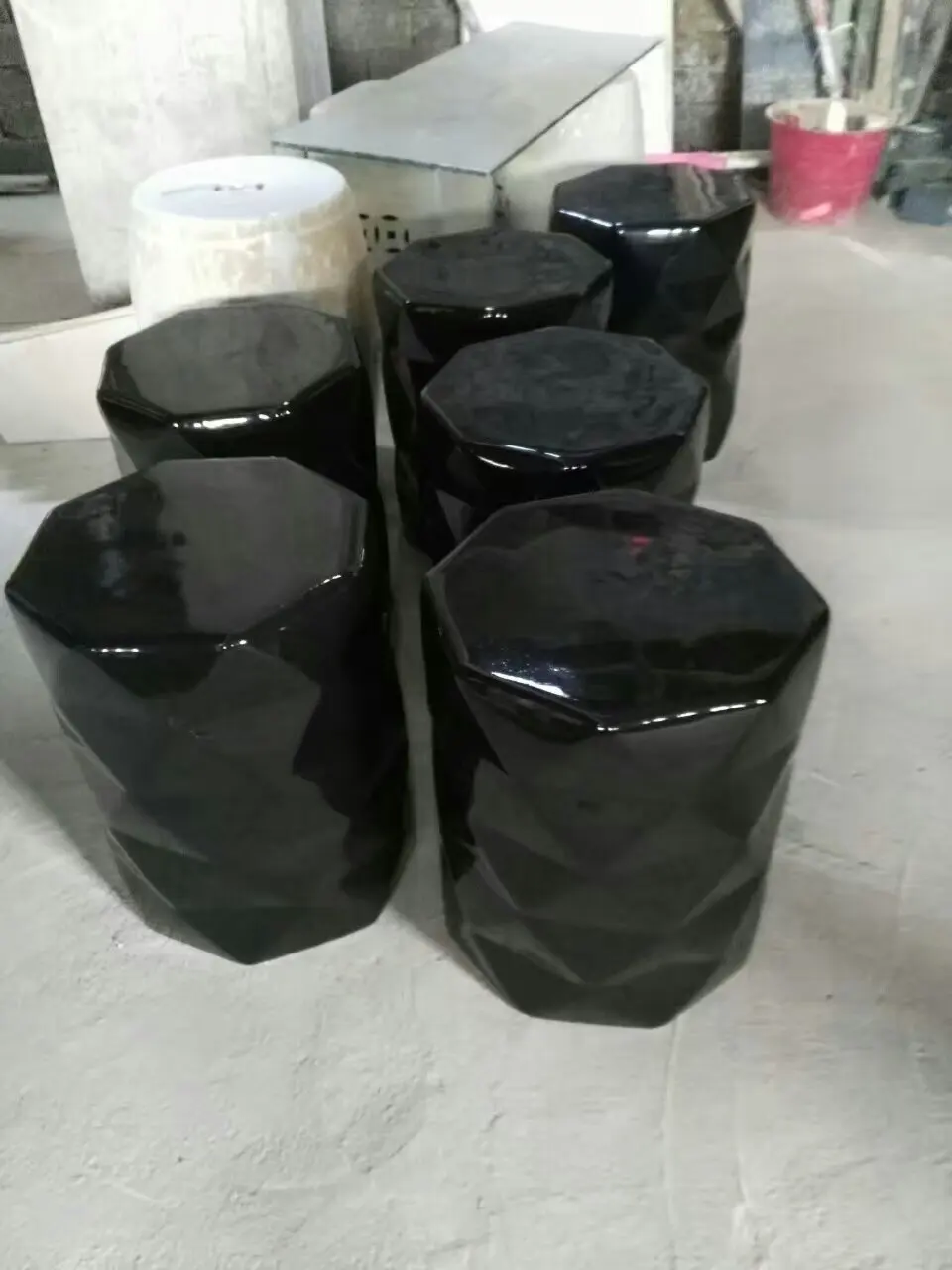 Jindezhen dressing ceramic garden stool Chinese ceramic drum stool bathroom porcelain stool black (2)