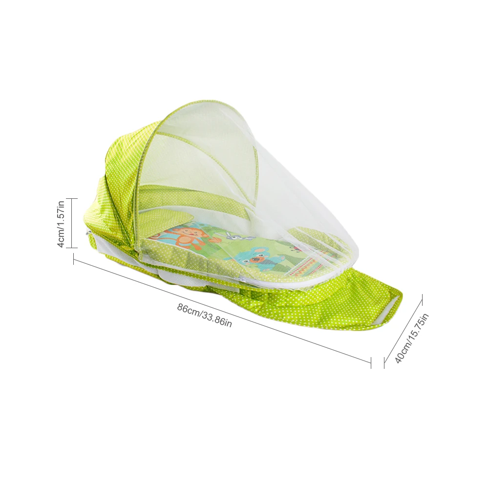 Переносная кровать для новорожденных с москитной сеткой на танкетке Складная люлька с дышащей детской подушкой Съемная детская кровать