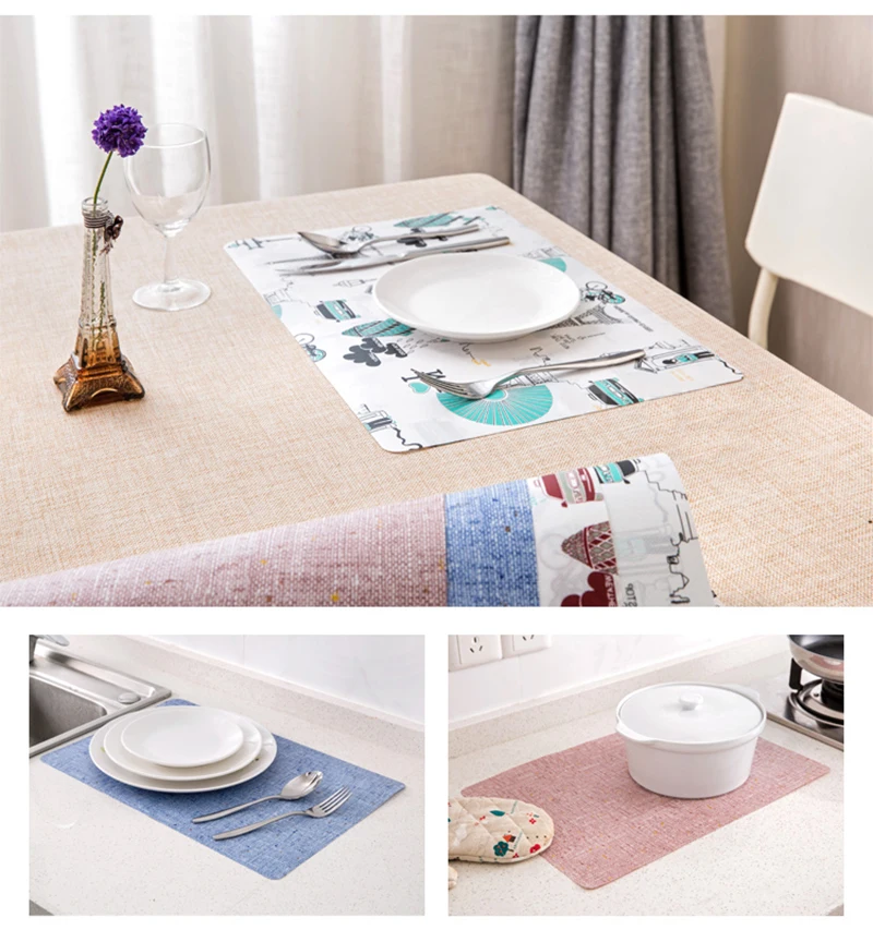 LIYIMENG Dinner Placemat European StyleTable Mat Pads Coasters Waterproof Chicken Pad Slip-Resistant PadB3