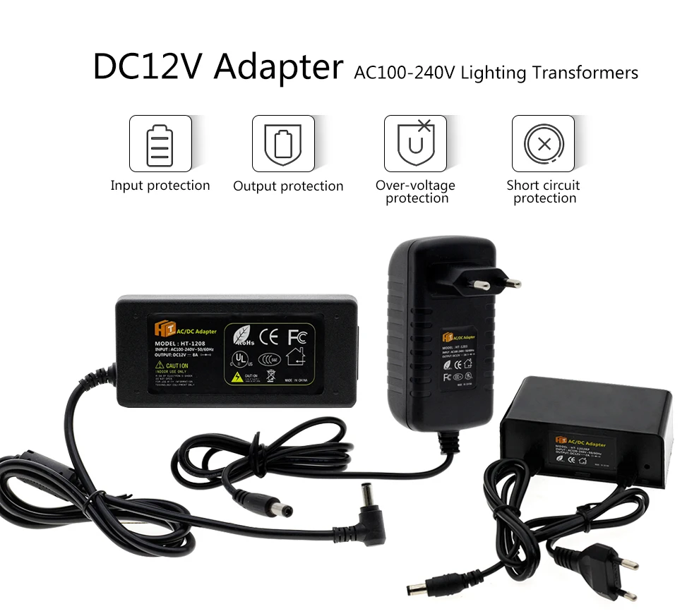 DC12V адаптер AC100-240V трансформаторы из положить DC12V 1A/2A/3A/5A/6A/8A/10A источник питания для светодиодной ленты