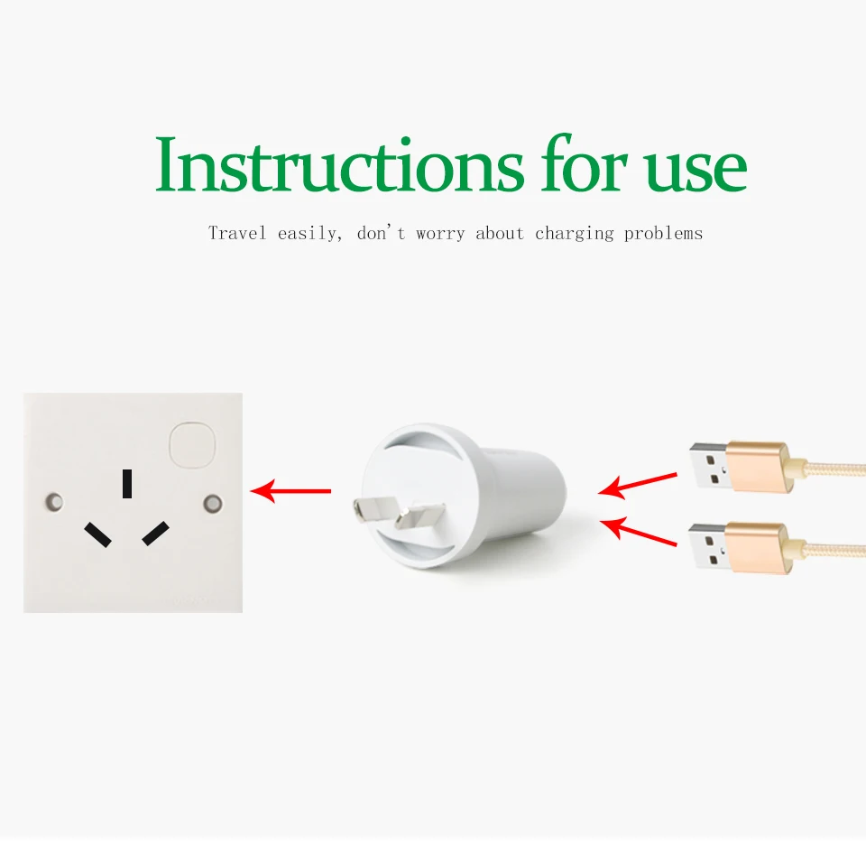 AU Mobile Phone Chargers Australia New Zealand Travel Wall Adapter Plug Electrical Power Socket Converter Dual USB Charging (7)