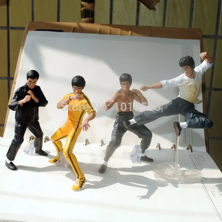 

4pcs/set Brand New Cool Kong Fu Action Figure Model Toys Bruce Lee 10cm PVC Figure Model Toy For Gift/Collection/Kids