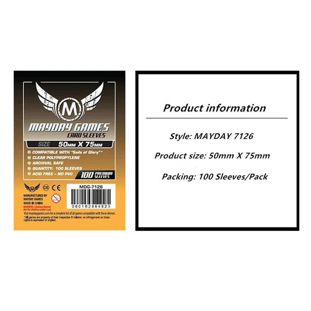 100 Sleeves Board Games MAYDAY Card Game Sleeve Protector protective clear cards sleeves 7126 x 100