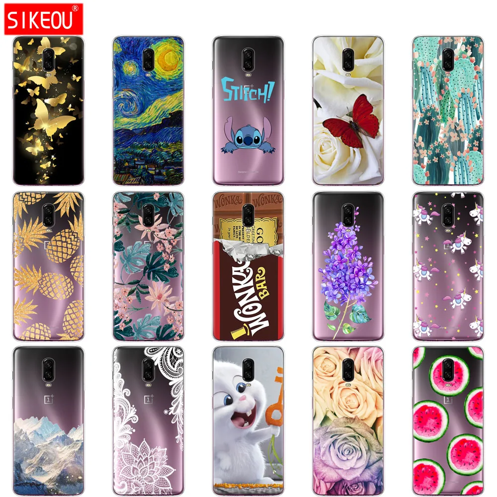 

silicone case for oneplus 6t case back phone cover Coque for one plus 6T soft tpu etui cover for oneplus6 t painting funda coque