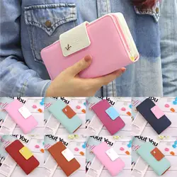 

L155 Women PU Leather Buckle Long Purse Clutch Cute Button Wallet Bag Card Holder Hot Selling