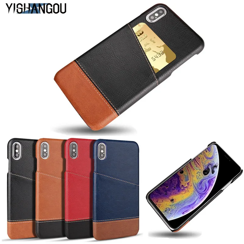 

YISHANGOU PU Leather Phone Case For iPhone X XR XS Max Ten Fashion Card Slots Holder Back Cover For iphone 7 7Plus 8 8Plus Coque