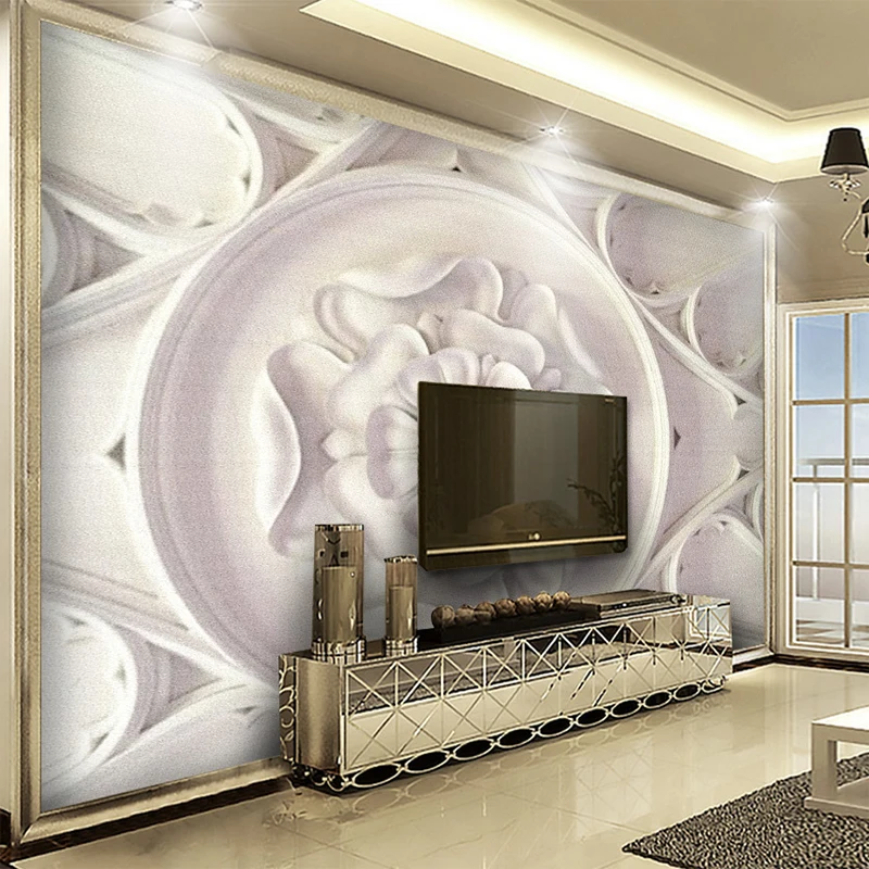 Buy Custom Photo Wallpapers 3D White Golden Classic