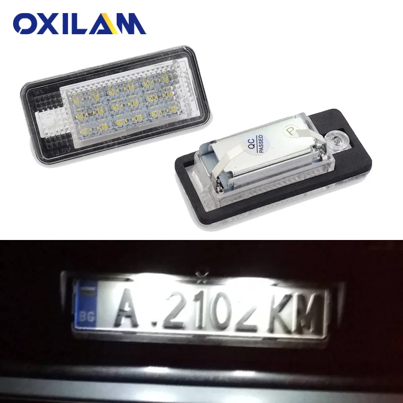 

OXILAM Car LED License Number Plate Lights For Audi A3 S3 A4 S4 B6 B7 A6 C6 S6 A8 S8 RS4 RS6 Q7 12V SMD 3528 LED Bulb Error Free