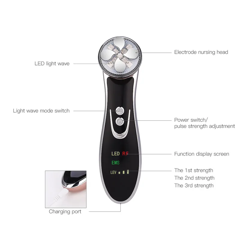Мезотерапия ЭМС Электропорация RF радиочастотный светодиодный фотон подтягивающий кожу тугое удаление морщин уход за кожей Массажер леди красота