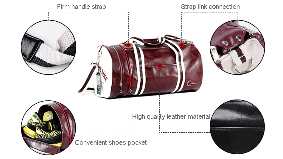 Спортивная сумка из искусственной кожи, многофункциональная, для тренировок, фитнеса, через плечо, сумка для путешествий, полосатая, Спортивная, женская, мужская, XA719WD