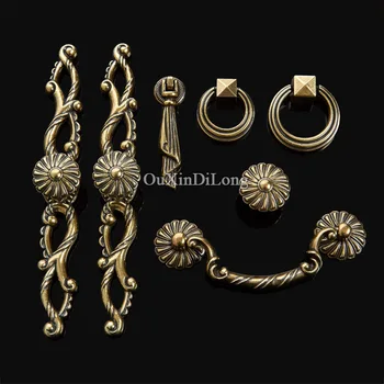 

Hotsale 2PCS European Antique Zinc Alloy Furniture Door Handles Cupboard Drawer Shoe Cabinet Pull Kitchen Handles and Knobs