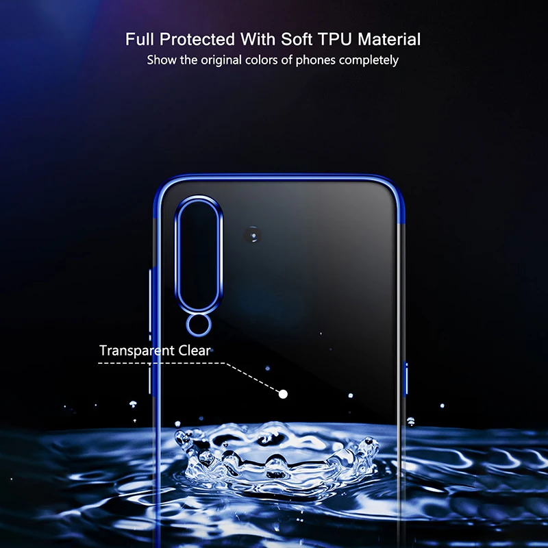 Hacrin Case for Xiaomi Mi 9 Case Clear Transparent Bumper TPU Silicone Plating Cover case for Xiaomi Mi 9 Mi 9 se Phone Case