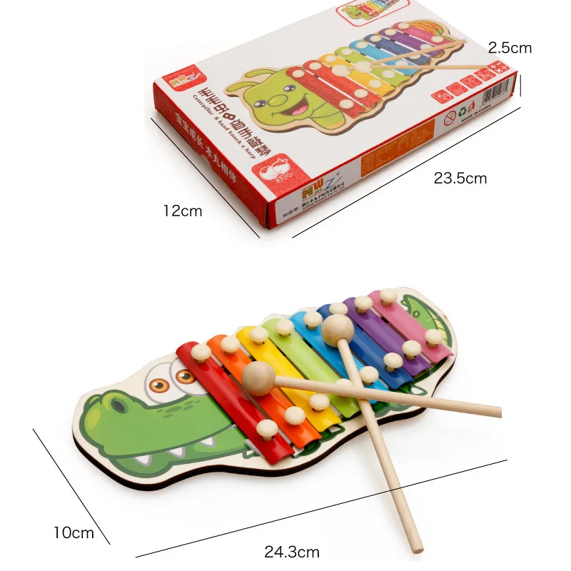 Wooden Cartoon Animals Infant Playing Type Xylophone Caterpillar/Crocodiles/Dinosaurs 3set Xylophone Baby Toy Musical Instrument Wooden Cartoon Animals Infant Playing Type Xylophone Caterpillar/Crocodiles/Dinosaurs 3set Xylophone Baby Toy Musical Instrument