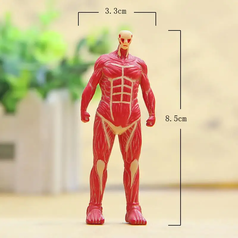 3 шт./лот, японское аниме, атака на титанов, огромные милые цифры, милая атака на титанов, ПВХ фигурка, игрушки, кукла, коллекция, модель игрушки