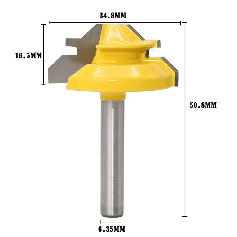 ALLSOME 6,35 мм хвостовик 45 градусов-до 1/" стоковый замок торцовочный маршрутизатор бит резчик по дереву HT1513