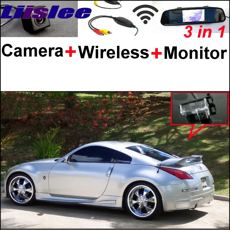

3 in1 Special Rear View Camera + Wireless Receiver + Mirror Monitor Backup Parking System For Nissan Sentra 350Z 370Z Fairlady Z