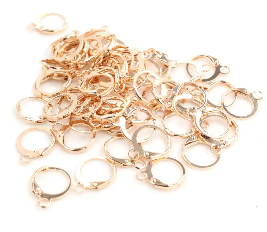 

14x12mm 30pcs High Quality KC Gold Colors Plated Brass French Earring Hooks Wire Settings Base Whole Sale-W4-45