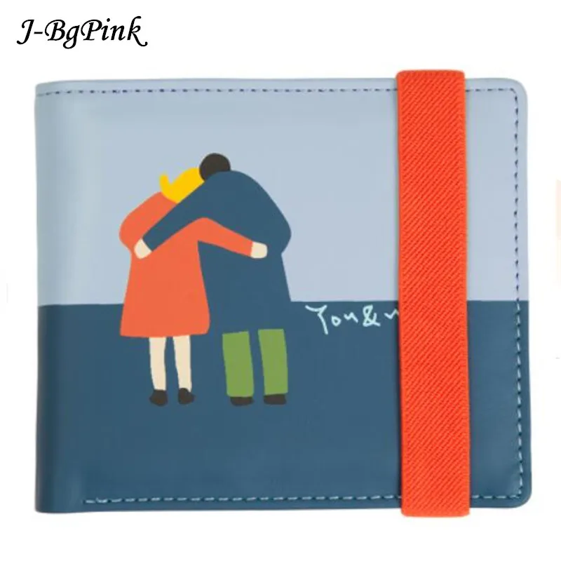 

[2019 new arrival]YIZISToRe lovely PU printed folio short wallets women with elastic string in SIMPLE LIFE series